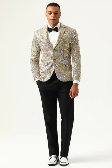 Lentejuelas Champán Blazer de Cóctel